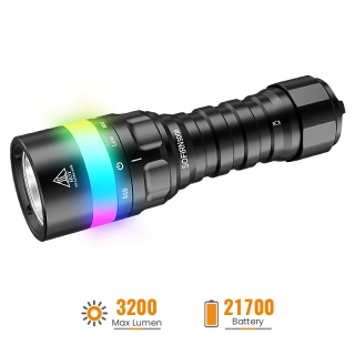 Vodotěsná svítilna Sofirn SD08 6500K, 3200 lumenů, bez akumulátoru