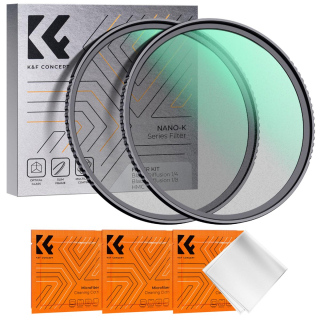 K&F Concept sada filtrů Black Mist 1/4+1/8 +3 utěrky, průměr 72mm