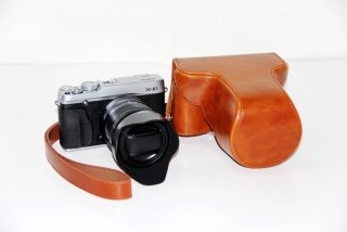 Kožené pouzdro pro FUJIFILM X-E2 hnědé