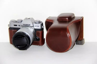 Kožené pouzdro pro FUJIFILM X-T10 / T20 / T30 tmavě hnědé