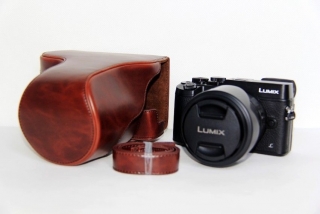 Kožené pouzdro pro PANASONIC LUMIX DMC-GX8 tmavě hnědé