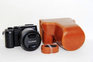 Kožené pouzdro pro PANASONIC LUMIX DMC-GX8 hnědé