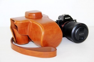 Kožené pouzdro pro SONY ALPHA A7 / A7R / A7S hnědé
