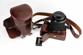 Kožené pouzdro pro SONY A7 III / A7R III / A9 tmavě hnědé