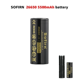 Nabíjecí Li-ion baterie Sofirn 26650 5500mAh, 5C nejen pro LED svítilny, flat top