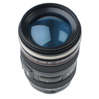 Termohrnek objektiv Canon Caniam EF 24-105mm s uzávěrem v podobě skleněné čočky