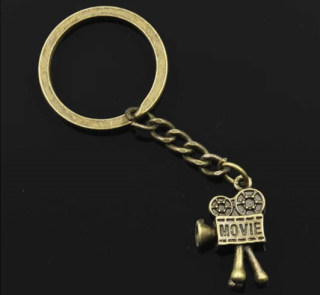 Přívěsek na klíče kovová retro kamera bronzová