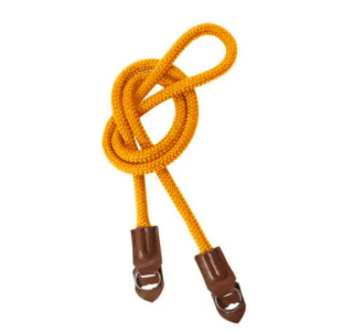 Pevný provazový retro foto popruh žlutý 100 cm