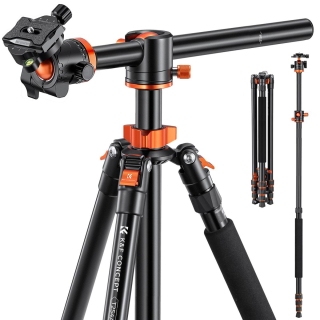 Pokročilý vysoký fotografický stativ K&F Concept SA254T1 horizontální
