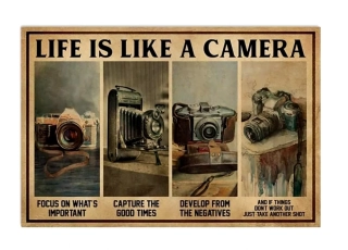 Plechová retro cedule Life is like a camera