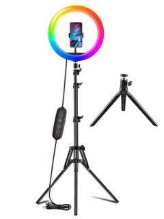 Kruhové RGB světlo 260mm s dvěma stativy