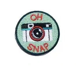 Fotografická nažehlovací nášivka fotoaparát v19