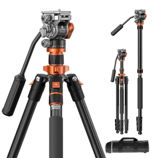 Kompaktní foto a video stativ s fluidní hlavou K&F Concept K234A7+FH-03