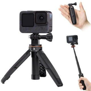 Stolní stativ a selfie tyč K&F Concept MS03 pro akční kamery, černá