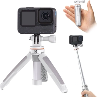 Stolní stativ a selfie tyč K&F Concept MS03 pro akční kamery, šedá