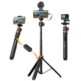 Stativ a selfie tyč K&F Concept MS04 1,58m s Bluetooth spouští, černá